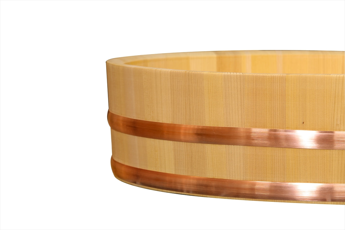 Shimizu Mokuzai Sushi Rice Mixing Tub (Hangiri) 54cm Copper Hoop