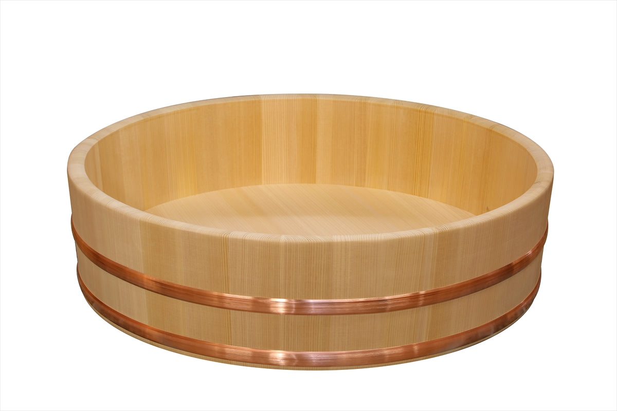 Shimizu Mokuzai Sushi Rice Mixing Tub (Hangiri) 60cm Copper Hoop