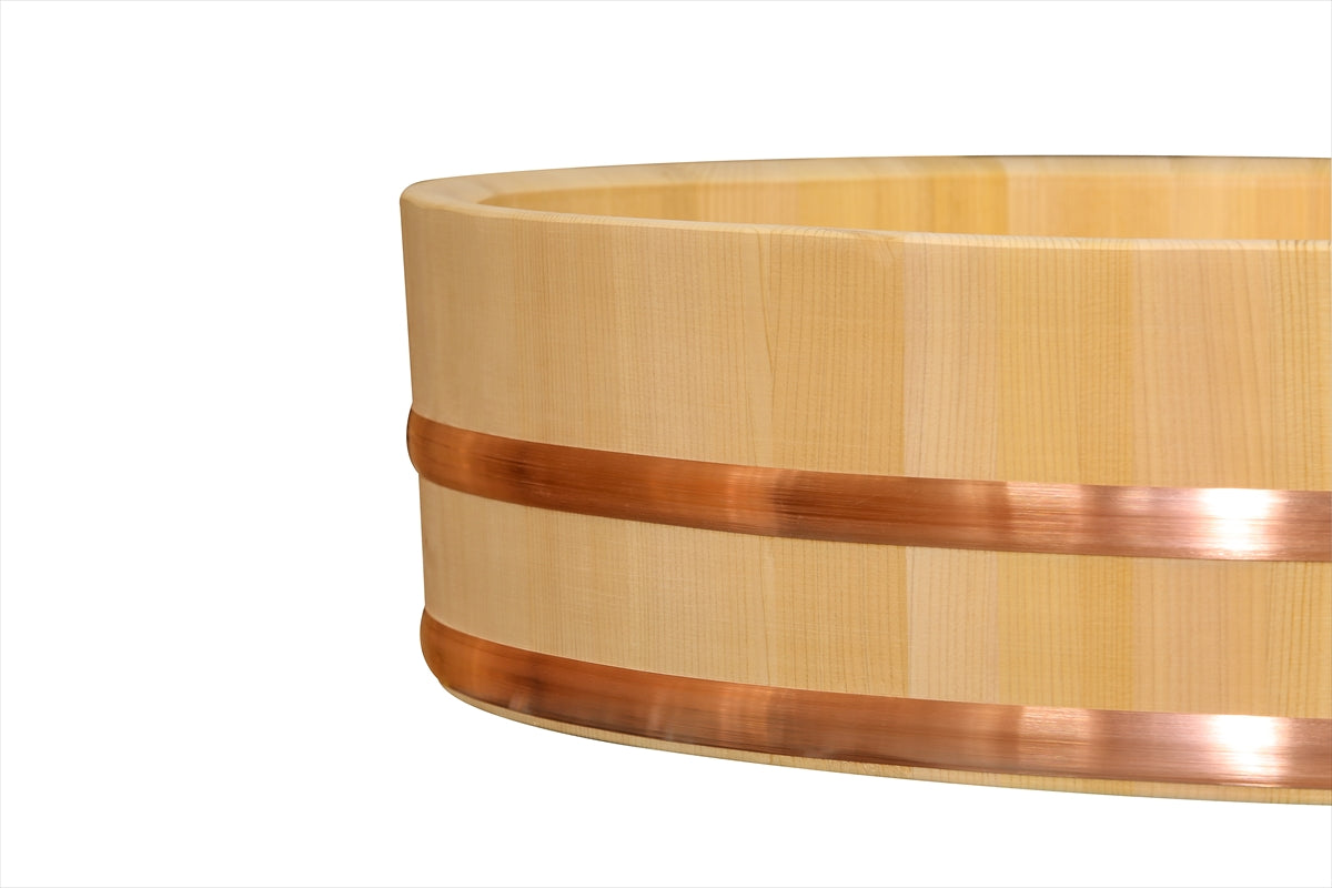 Shimizu Mokuzai Sushi Rice Mixing Tub (Hangiri) 60cm Copper Hoop