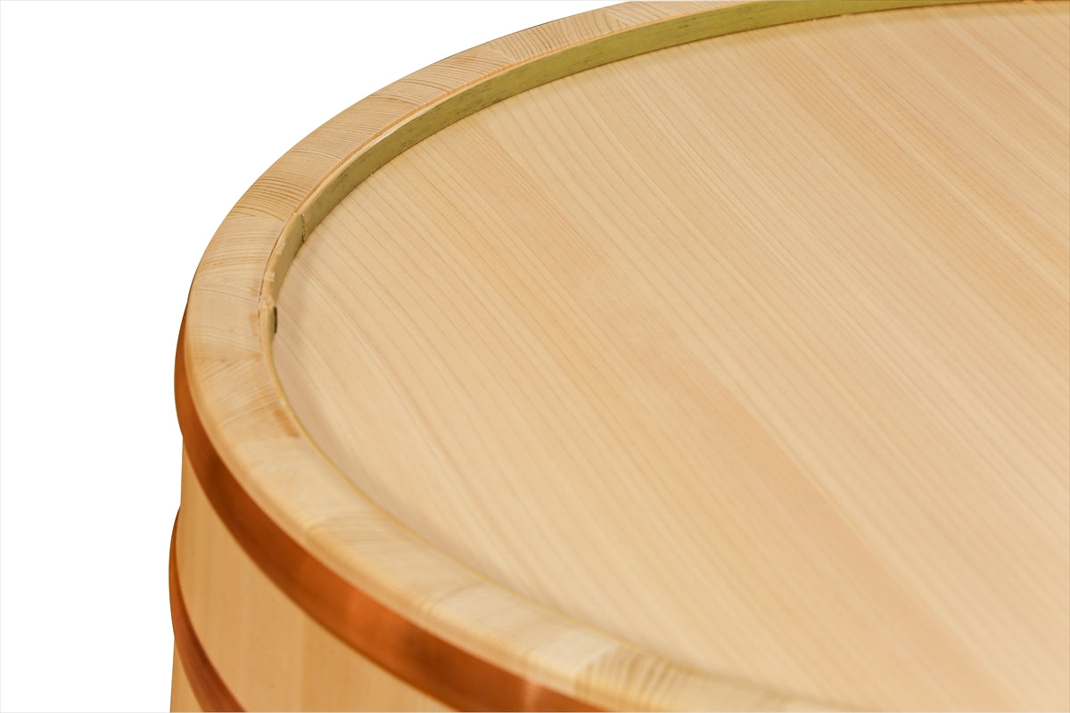 Shimizu Mokuzai Sushi Rice Mixing Tub (Hangiri) 60cm Copper Hoop
