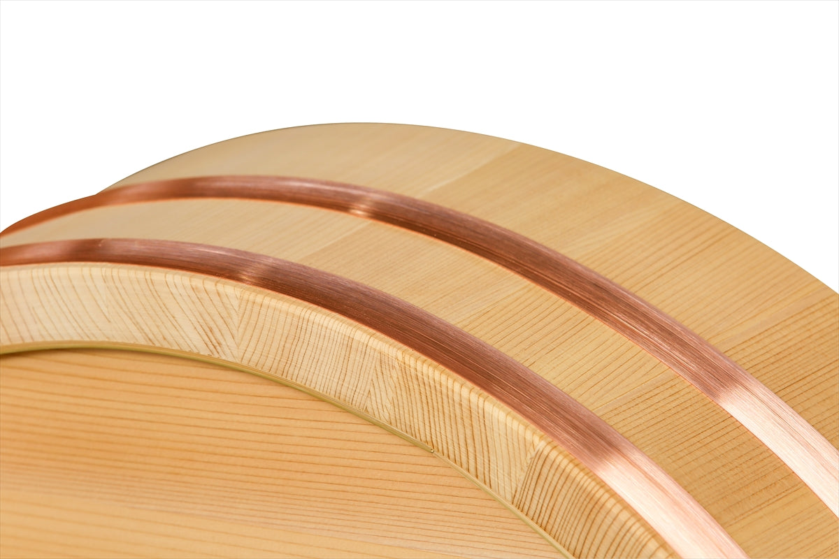 Shimizu Mokuzai Sushi Rice Mixing Tub (Hangiri) 60cm Copper Hoop