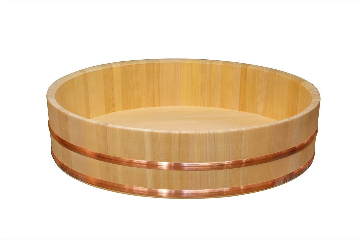 Shimizu Mokuzai Sushi Rice Mixing Tub (Hangiri) 72cm Copper Hoop