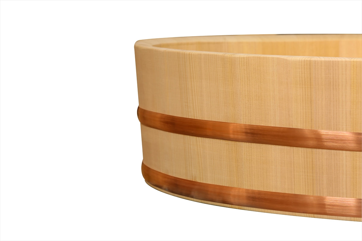 Shimizu Mokuzai Sushi Rice Mixing Tub (Hangiri) 72cm Copper Hoop