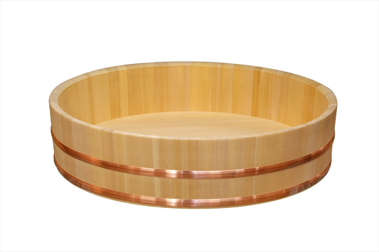 Shimizu Mokuzai Sushi Rice Mixing Tub (Hangiri) 75cm Copper Hoop