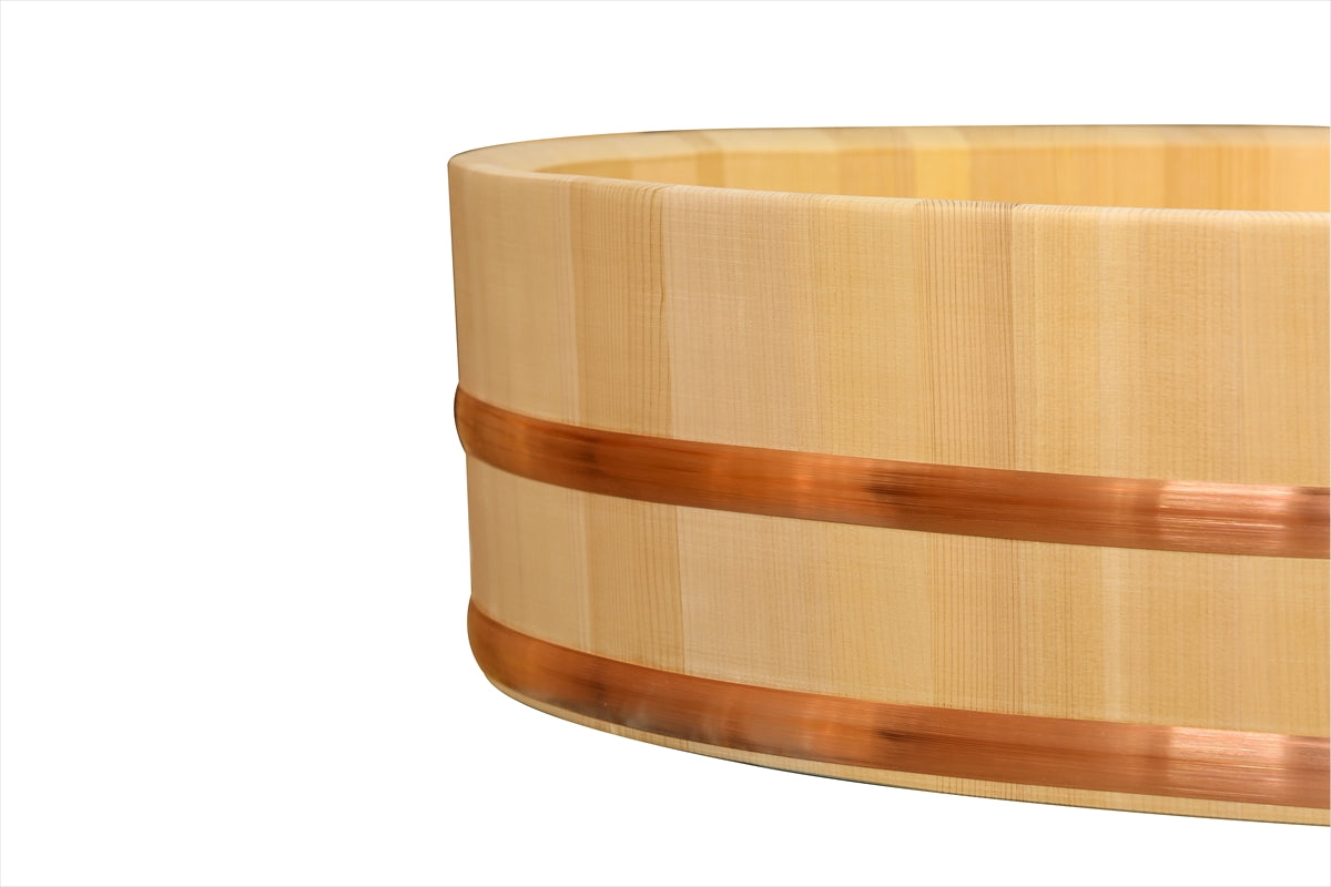 Shimizu Mokuzai Sushi Rice Mixing Tub (Hangiri) 75cm Copper Hoop