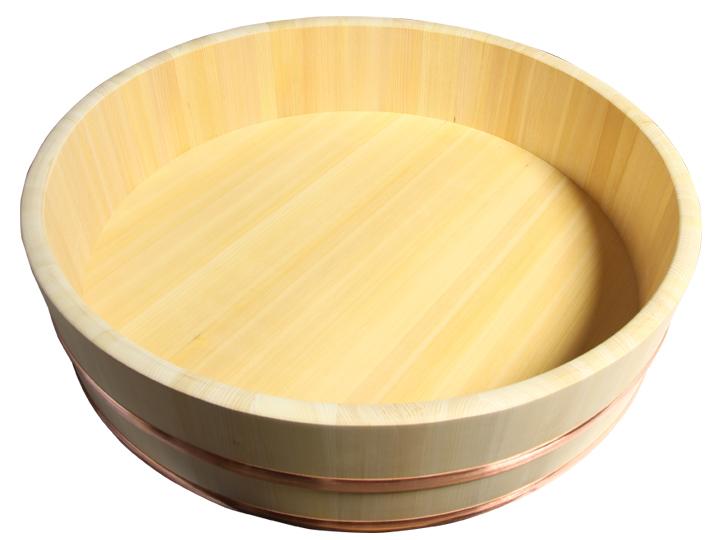 Shimizu Mokuzai Sushi Rice Mixing Tub (Hangiri) 75cm Copper Hoop