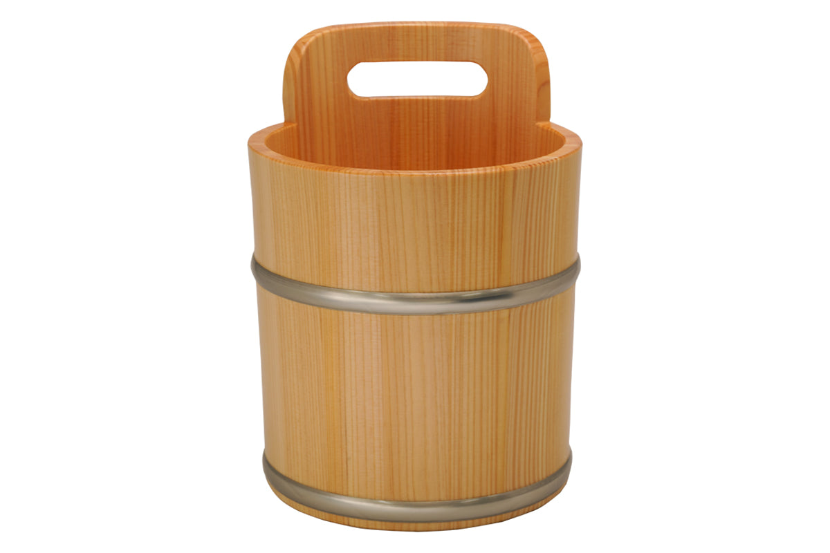 Shimizu Mokuzai Wooden Wine Cooler Single Handle Sawara 18cm