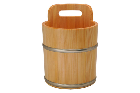 Shimizu Mokuzai Wooden Wine Cooler Single Handle Sawara 18cm
