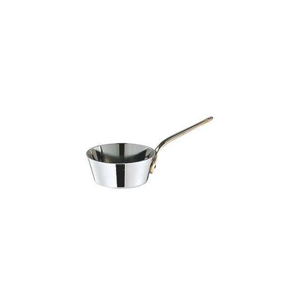Wadasuke Stainless Steel Tapered Mini Saucepan with Brass Handle 12cm 2532-0120