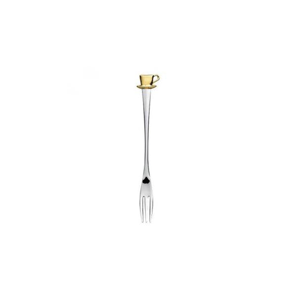 Azuma SALUS Cup Petite Fork with Gold-Plated Pewter Handle