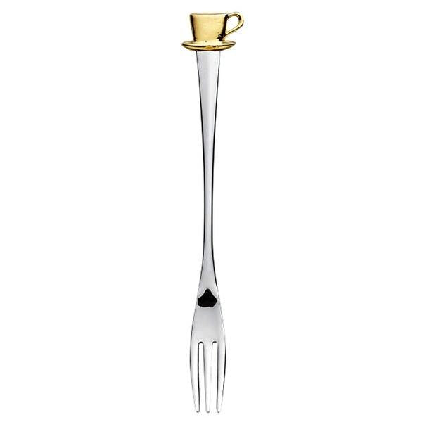 Azuma SALUS Cup Petite Fork with Gold-Plated Pewter Handle