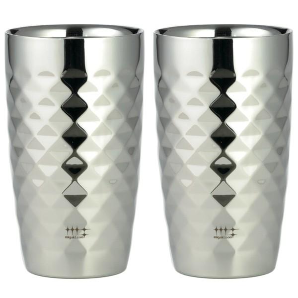 Migakiya Syndicate Double Wall Beer Tumbler, Diamond Cut 370ml