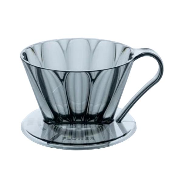CAFEC Flower Dripper Oval Coffee Cone for 1 to 2 Cups Clear Black FDO-101CB
