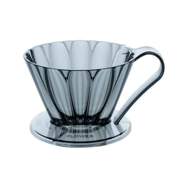 CAFEC Flower Dripper Oval Coffee Cone for 2 to 4 Cups Clear Black FDO-102CB