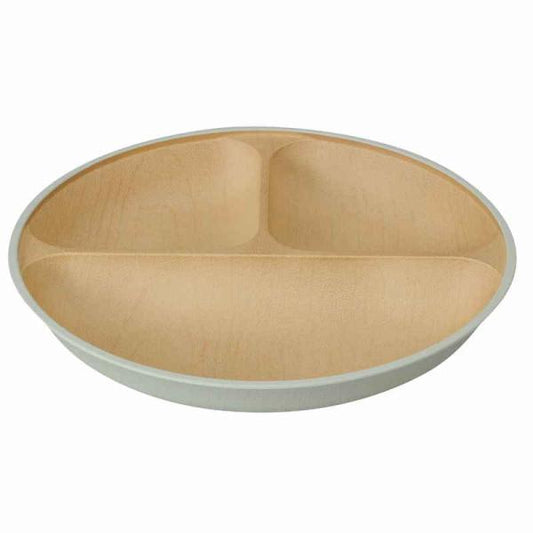 Kanoh Earth Color Scoopable Round Lunch Plate White Green