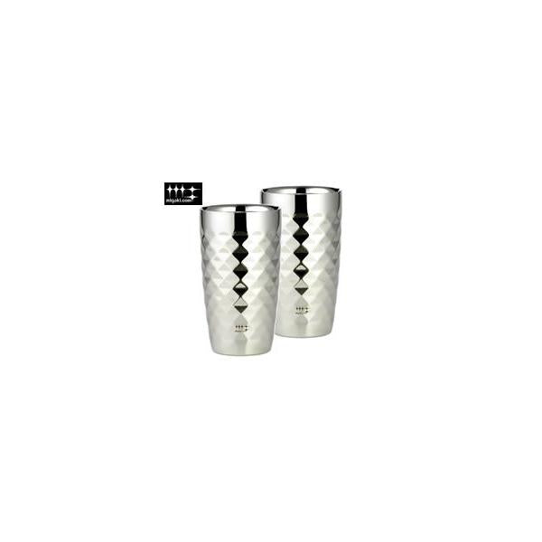 Migakiya Syndicate Double Wall Beer Tumbler, Diamond Cut 370ml