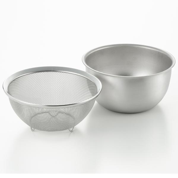 Gogi Stainless Steel Colander and Bowl Set 18cm