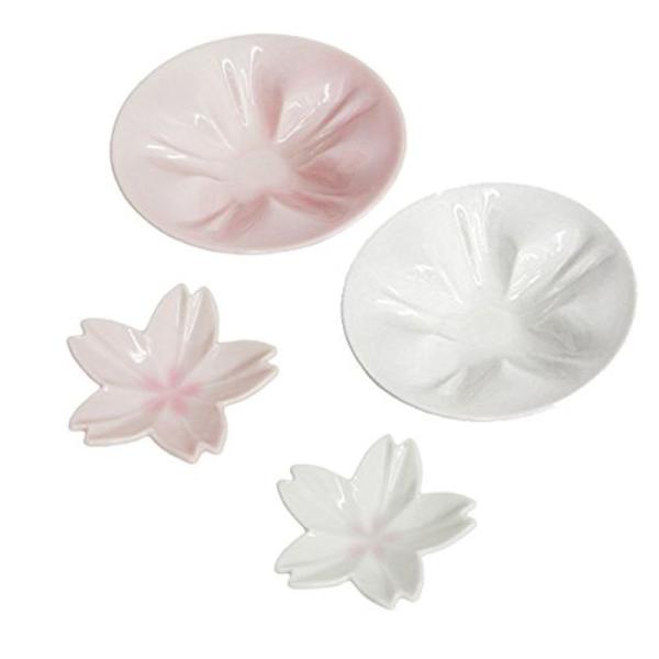 hiracle Sakura Small Plate Set Pink and White 2pc Kutani Ware