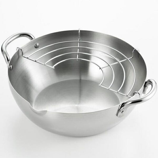 Gogi Stainless Steel Tempura Fry Pot With Draining Rack