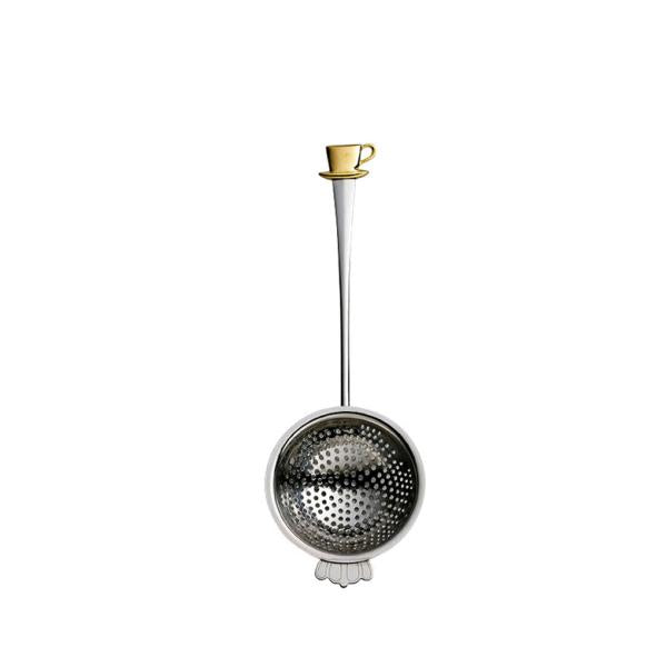 Azuma SALUS Cup Tea Strainer with Gold-Plated Pewter Handle