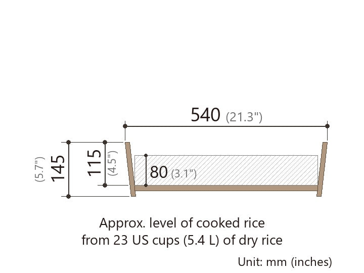Shimizu Mokuzai Sushi Rice Mixing Tub (Hangiri) 54cm Stainless Steel Hoop