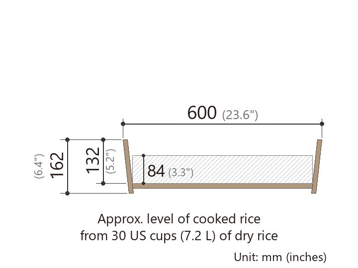 Shimizu Mokuzai Sushi Rice Mixing Tub (Hangiri) 60cm Copper Hoop