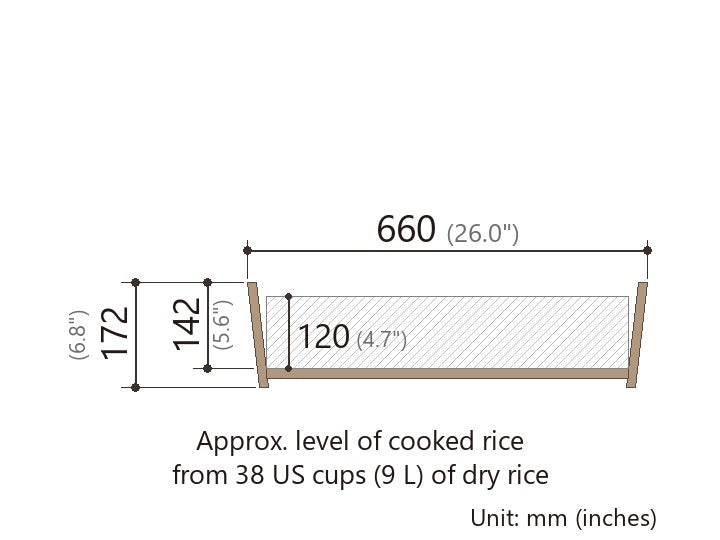 Shimizu Mokuzai Sushi Rice Mixing Tub (Hangiri) 66cm Copper Hoop
