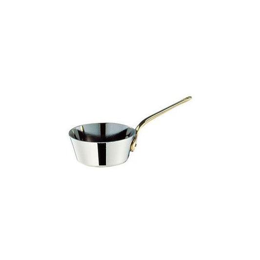 Wadasuke Stainless Steel Tapered Mini Saucepan with Brass Handle 12cm 2532-0120