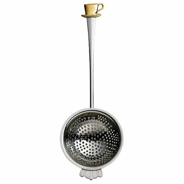 Azuma SALUS Cup Tea Strainer with Gold-Plated Pewter Handle