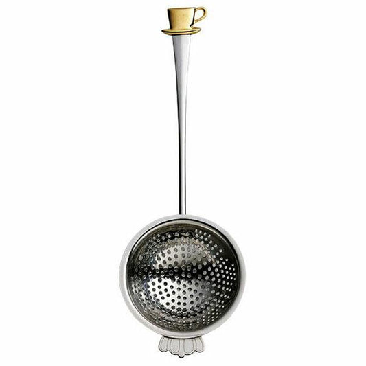Azuma SALUS Cup Tea Strainer with Gold-Plated Pewter Handle